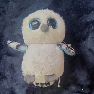 Ty Plush Owl with Black and White Fur